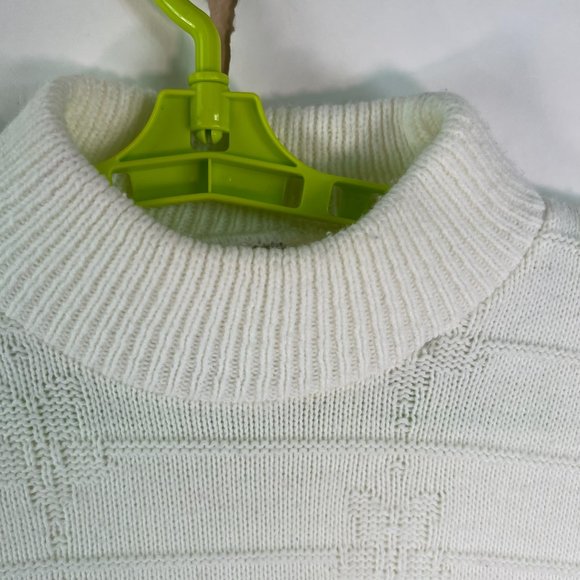 Bears Crossing  Womens Long Sleeves Geometric USA Made Ivory Knit Sweater Size M - Picture 3 of 8